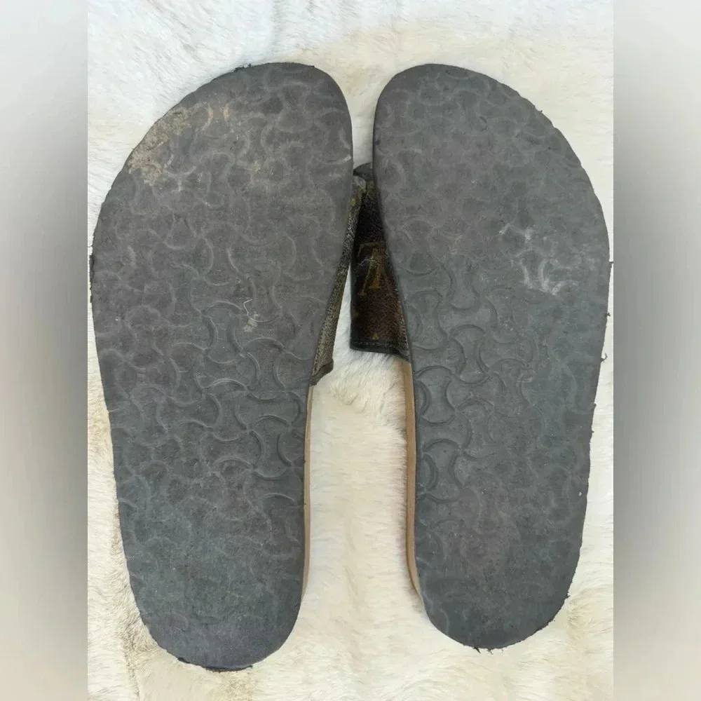 Louis Vuitton Monogram Brown Slide Sandals - Picture 2 of 8